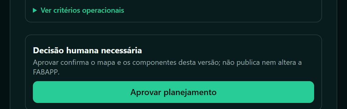 Bloco de decisão humana necessária no Sia2Fa, com o botão de aprovar planejamento