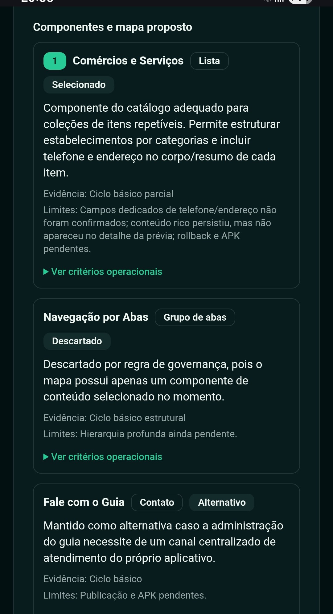 Componentes e mapa proposto do Sia2Fa no celular